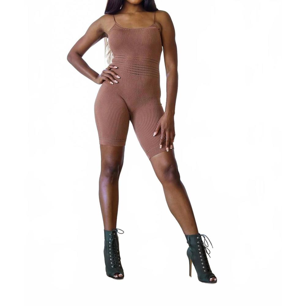NEW LITTLE SECRET OF MINE round neck romper in brown